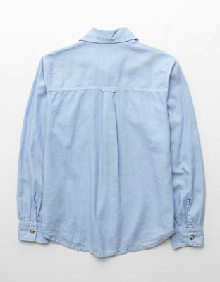 AE Linen-Blend Button-Up Shirt