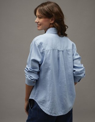 AE Linen-Blend Button-Up Shirt