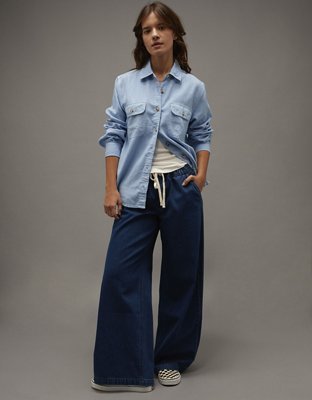 AE Linen-Blend Button-Up Shirt