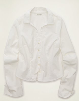 AE Fitted Poplin Button-Up Shirt