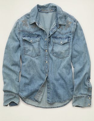 AE Throwback Denim Button-Up Shirt