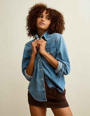 AE Throwback Denim Button-Up Shirt