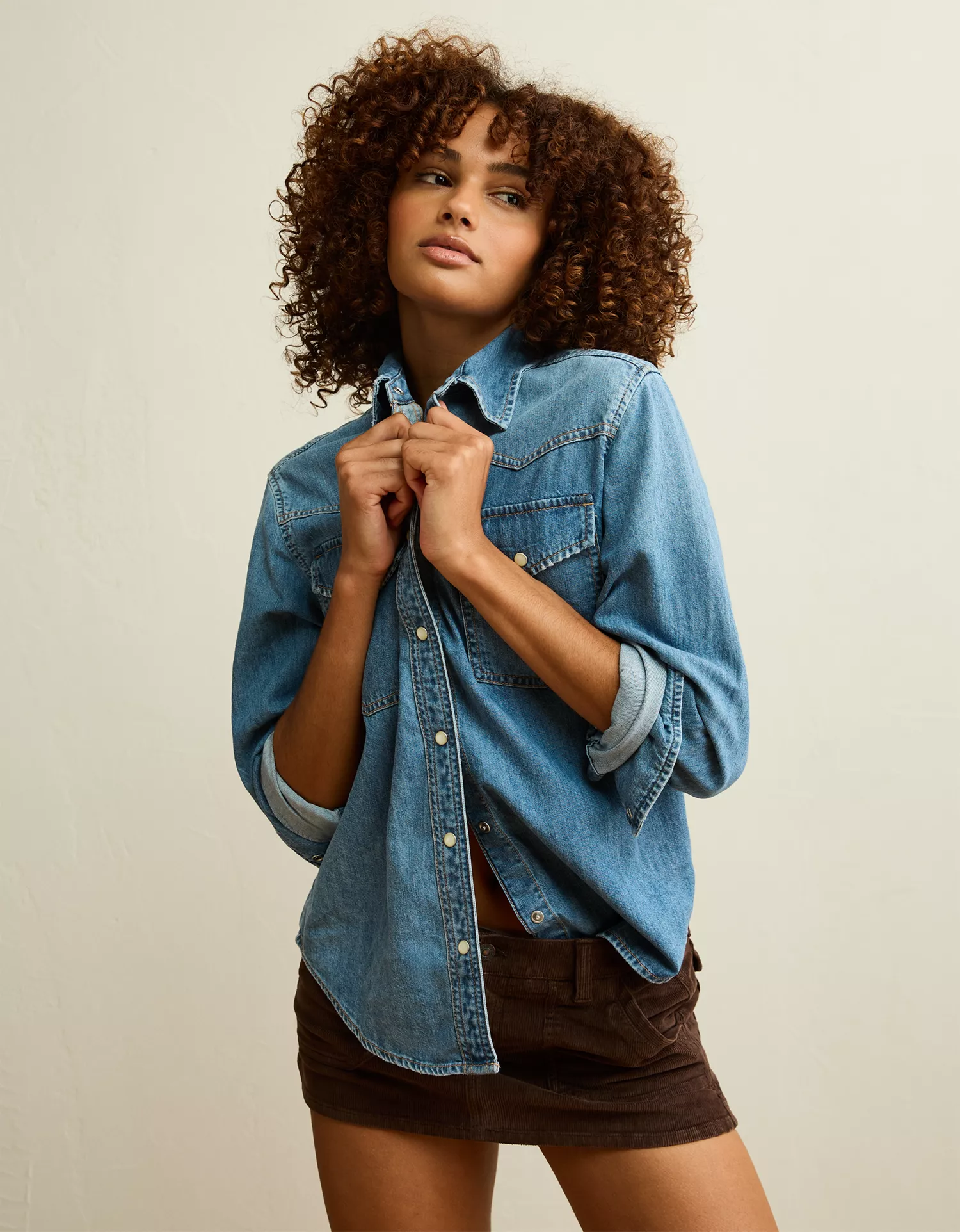 AE Throwback Denim Button-Up Shirt - thumbnail 8