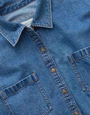 AE Cropped Button-Up Shirt