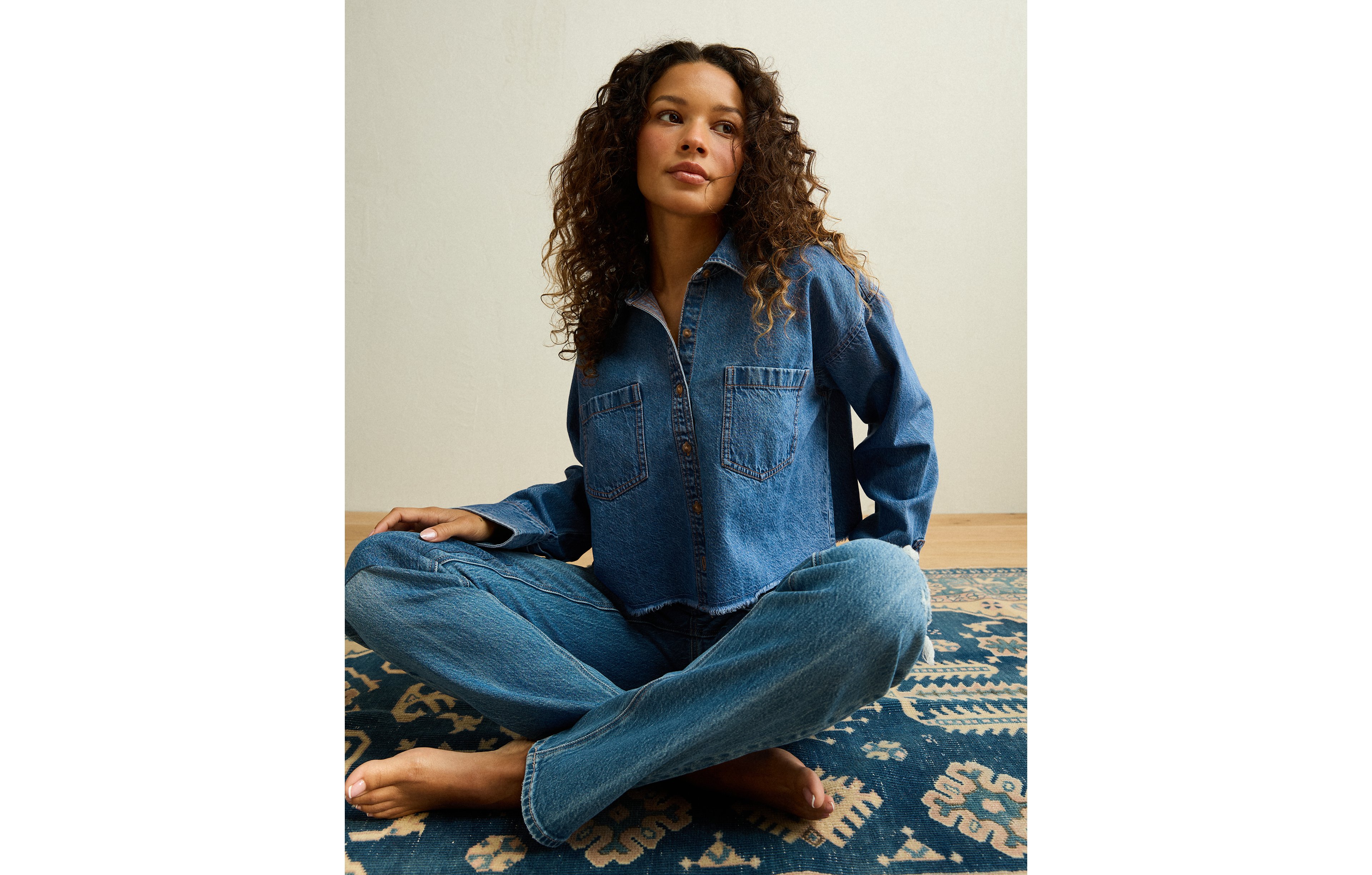 AE Cropped Button-Up Shirt