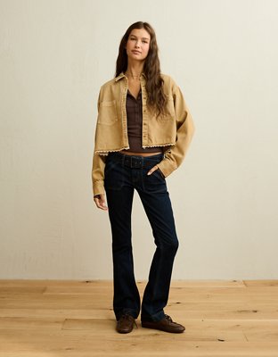 AE Cropped Button-Up Shirt
