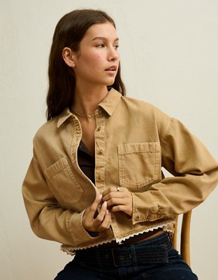 AE Cropped Button-Up Shirt