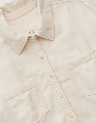 AE Cropped Button-Up Shirt