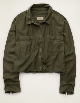 AE Cropped Button-Up Shirt