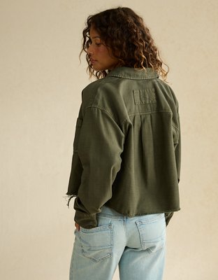 AE Cropped Button-Up Shirt