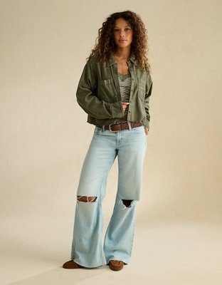 AE Cropped Button-Up Shirt