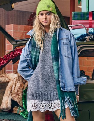 AE Oversized Denim Shacket