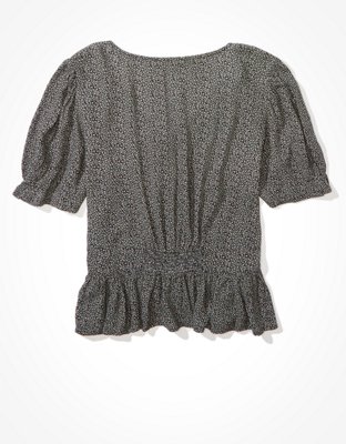 Женские блузки American Eagle AE Button Front Peplum Blouse — фото 4