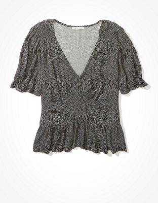 Женские блузки American Eagle AE Button Front Peplum Blouse — фото 3