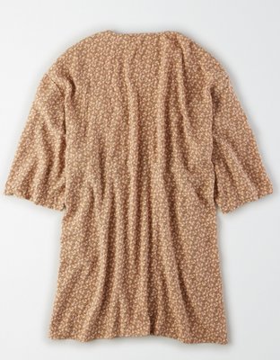Женские топы American Eagle AE Printed Drop Shoulder Kimono — фото 4