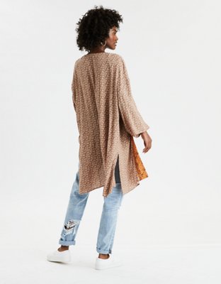 Женские топы American Eagle AE Printed Drop Shoulder Kimono — фото 2