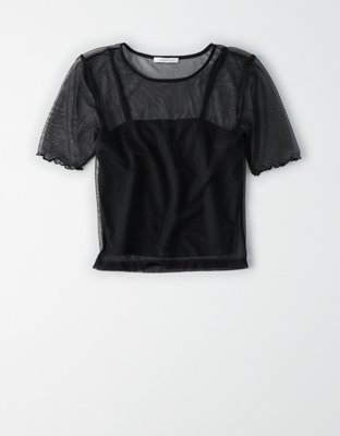 Женские футболки American Eagle AE Mesh Crew Neck T-Shirt — фото 3