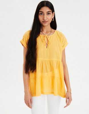 yellow babydoll top