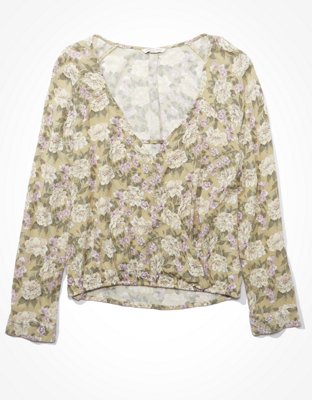 Женские топы American Eagle AE Twist Front Surplice Top — фото 3