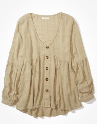 Женские топы American Eagle AE Button Up Tunic Top — фото 3