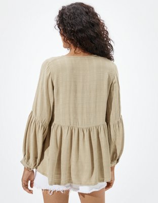 Женские топы American Eagle AE Button Up Tunic Top — фото 2