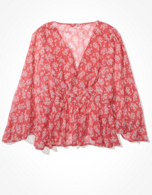 Женские блузки American Eagle AE Chiffon Long Sleeve Blouse — фото 4