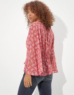 Женские блузки American Eagle AE Chiffon Long Sleeve Blouse — фото 2