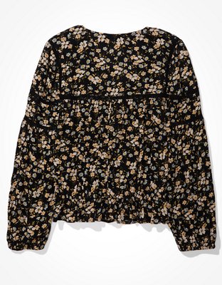 Женские блузки American Eagle AE Lace Inset Tassel Blouse — фото 4