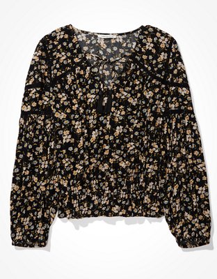 Женские блузки American Eagle AE Lace Inset Tassel Blouse — фото 3