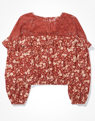 Женские блузки American Eagle AE Floral Lace Blouse — фото 4