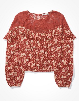 Женские блузки American Eagle AE Floral Lace Blouse — фото 3