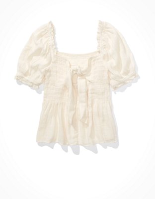 AE Smocked Babydoll Top