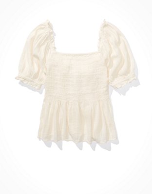 AE Smocked Babydoll Top