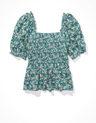 Женские блузки American Eagle AE Smocked Tie Back Peplum Blouse — фото 3
