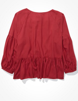 AE Notch Neck Babydoll Top