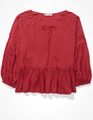 AE Notch Neck Babydoll Top