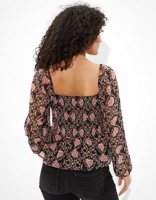 Женские топы American Eagle AE Smocked Square Neck Top — фото 2