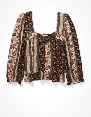 Женские блузки American Eagle AE Printed Long Sleeve Blouse — фото 3