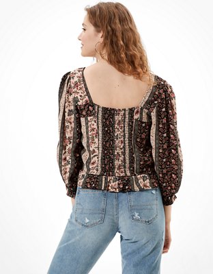 Женские блузки American Eagle AE Printed Long Sleeve Blouse — фото 2