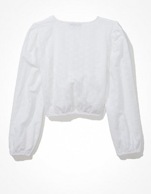 AE Long-Sleeve Tie-Front Top