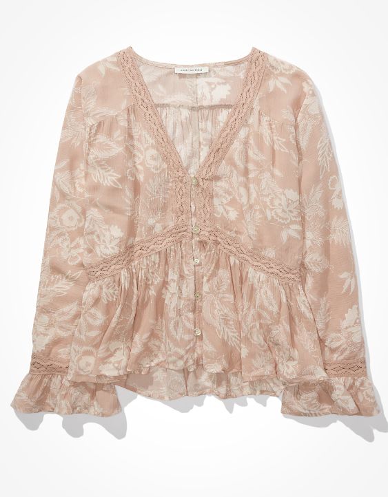 AE Lace Babydoll Top