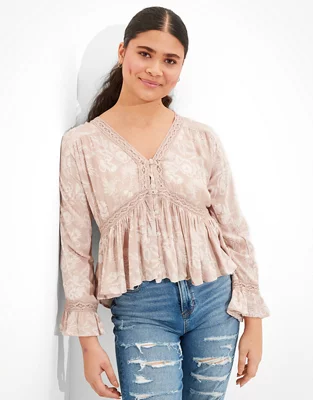 AE Lace Babydoll Top