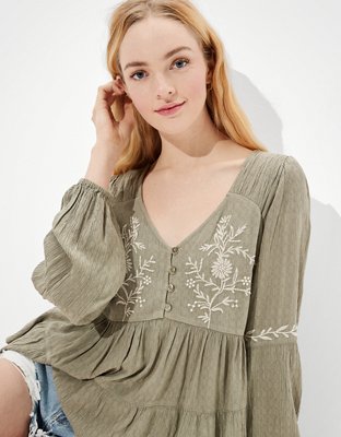 AE Embroidered Tunic Top