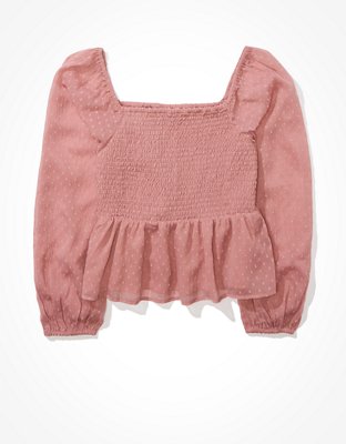 Женские блузки American Eagle AE Smocked Square-Neck Blouse — фото 3