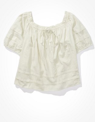 Женские блузки American Eagle AE Off-The-Shoulder Tie-Front Blouse — фото 3