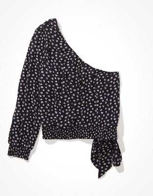 AE One Shoulder Tie-Waist Blouse