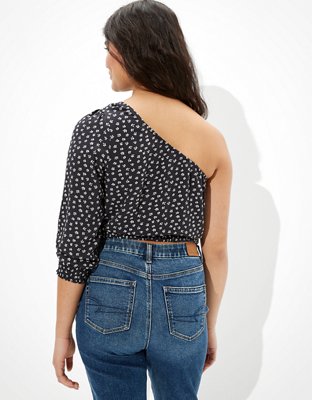 AE One Shoulder Tie-Waist Blouse