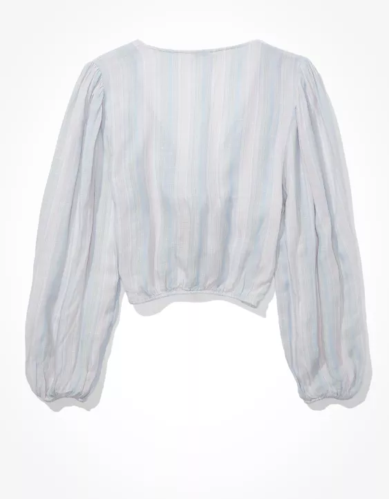 AE Striped Tie-Front Blouse