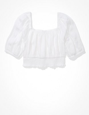 AE Puff-Sleeve Crop Top