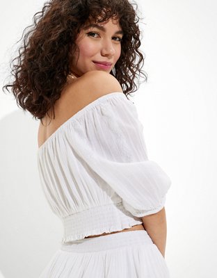 AE Puff-Sleeve Crop Top